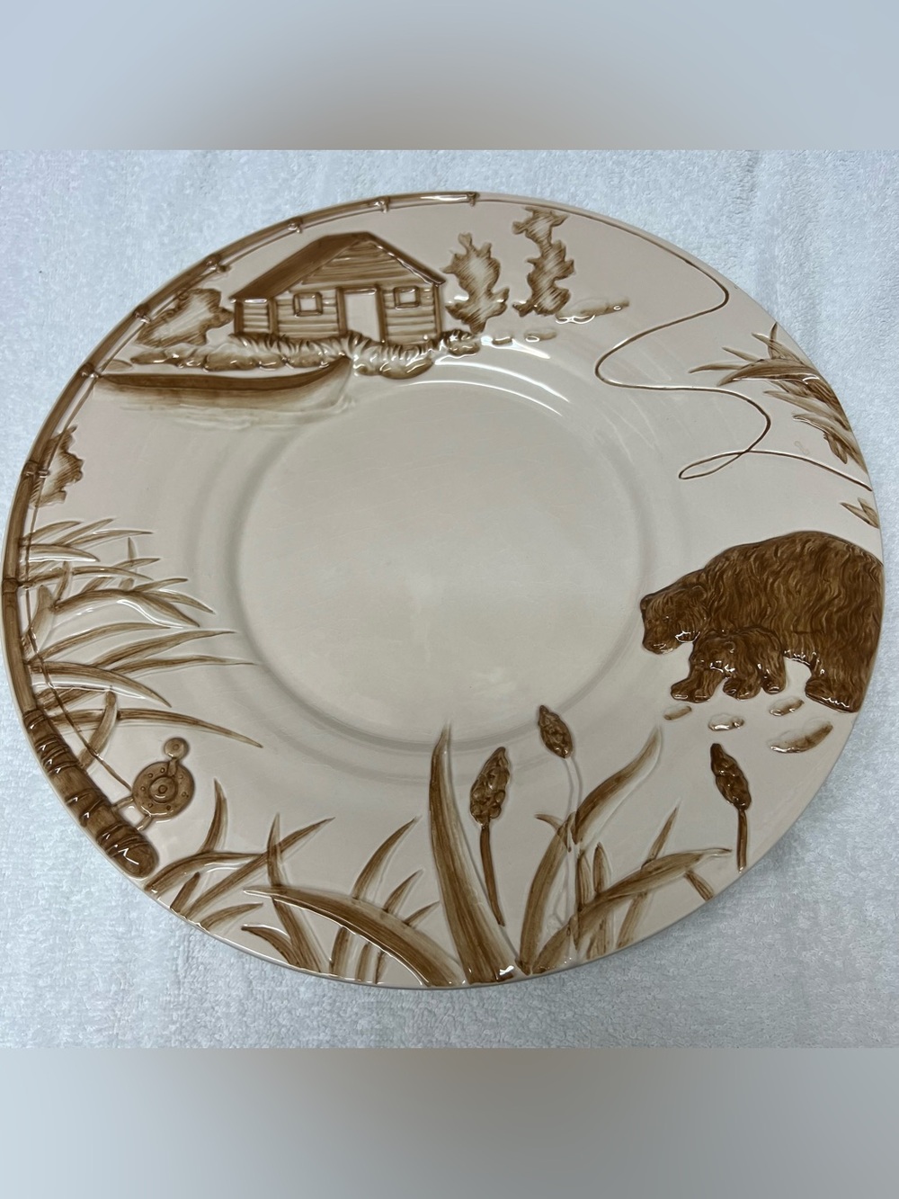 Cracker Barrel Cabin Bear Lake House Outdoors Thanksgiving Big Serving Plate